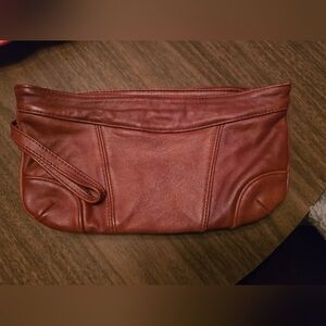 Vintage Elegant Brown Leather Clutch